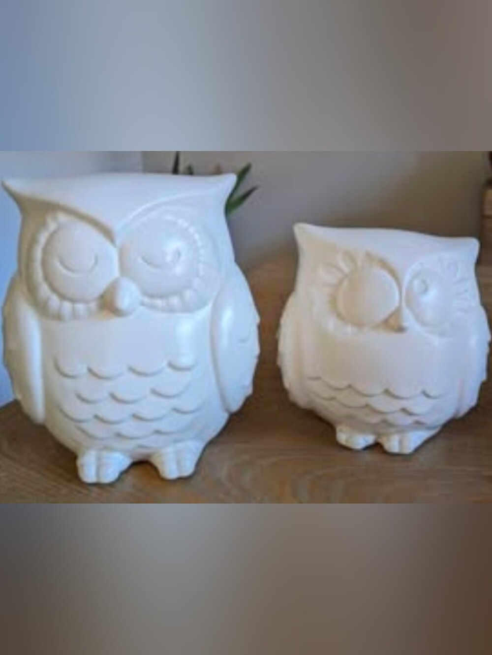 White Ceramic Owl Figurine - Decorative Home Accent
